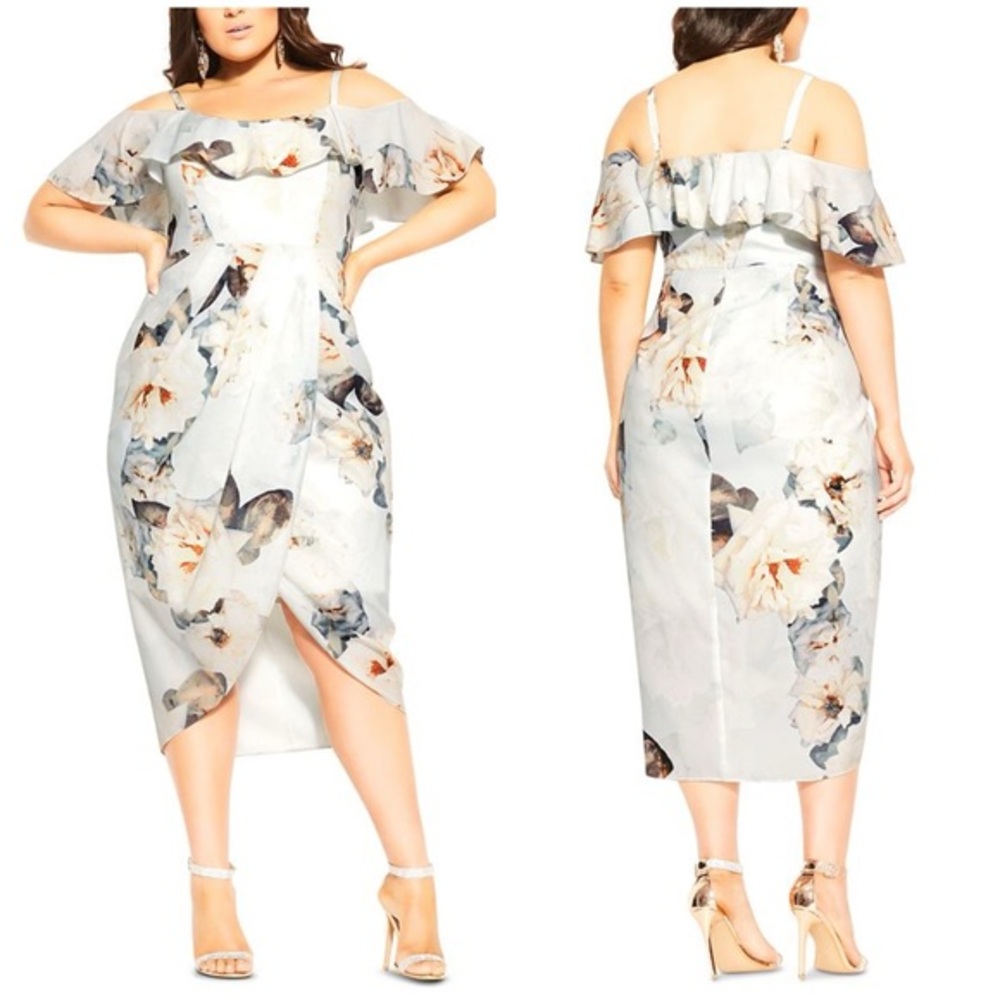 NWT City‎ Chic English Garden Maxi Dress M/18 Romantic Feminine Soft Glam Garden